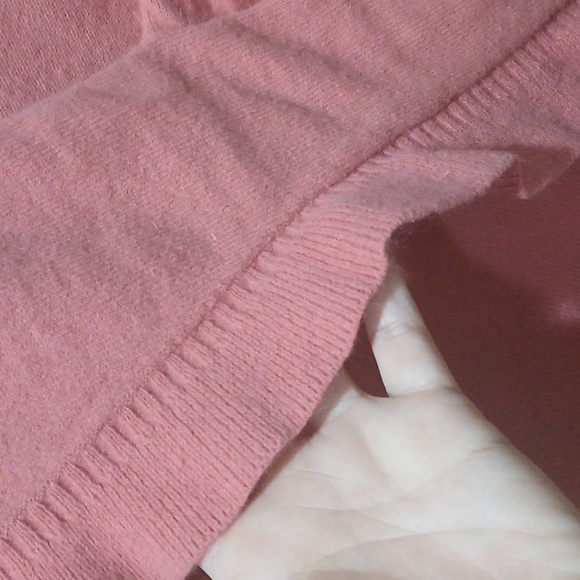 ✨Odille Peach Pink Angora Ruffle Sweater Soft Flirty Cozy Knit Top Fairycore - Picture 4 of 6